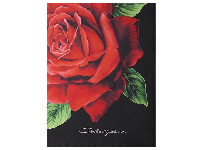 Dolce & Gabbana Pañuelo de sarga de seda estampado Roja - vista 2