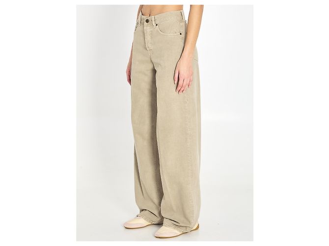 Jeans Bethany Haikure bege algodão linho - vista 2