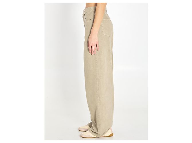 Jeans Bethany Haikure bege algodão linho - vista 3