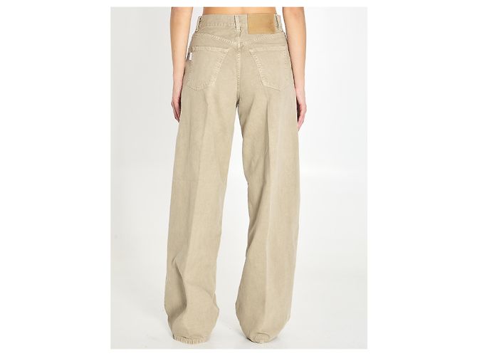 Jeans Bethany Haikure bege algodão linho - vista 4