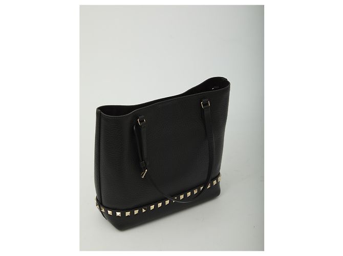 Valentino Garavani Mala Tote Rockstud Pequena Preto - vista 4