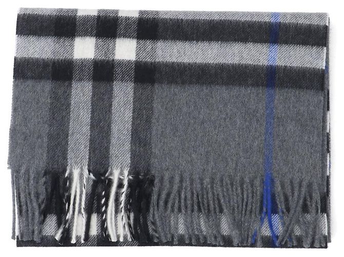 Écharpe Burberry Check en cachemire gris - vue 2