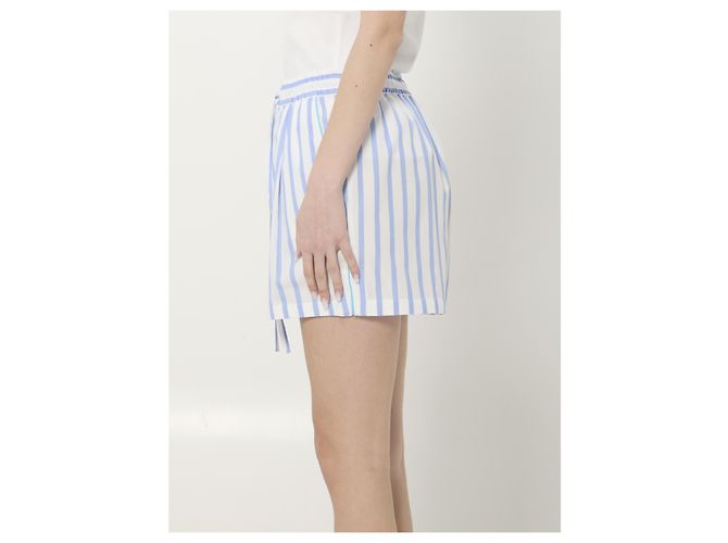 Dolce & Gabbana Pantaloncini in popeline a righe Blu chiaro - vista 3
