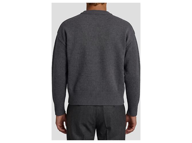 Pull Ami Paris Ami de Coeur en laine gris - vue 2
