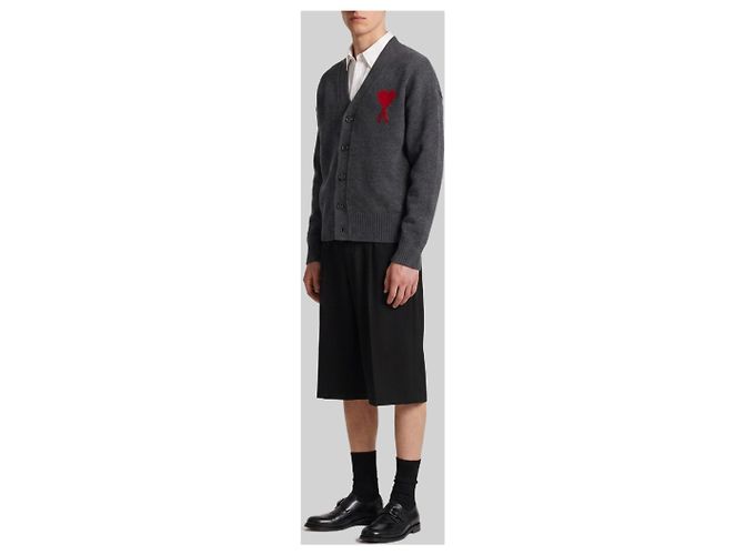Ami Paris Ami de Coeur Cardigan Grau - Ansicht 3