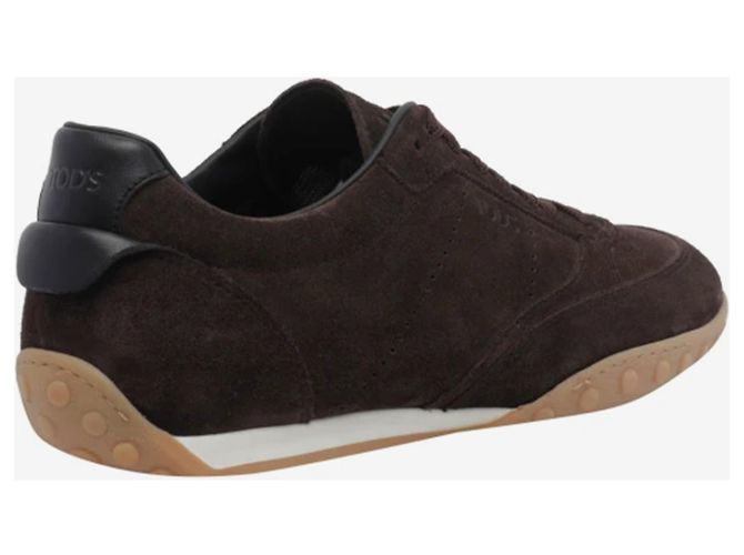 Tod's Baskets en daim marron Moor - vue 3