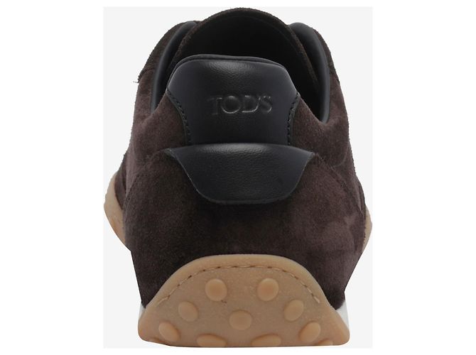 Tod's Baskets en daim marron Moor - vue 4