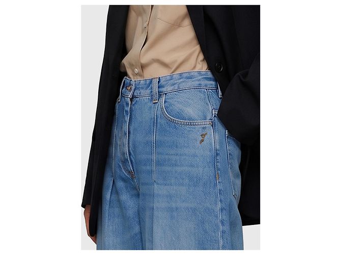 Jacquemus Vaqueros de talle alto pierna barrel Azul - vista 3