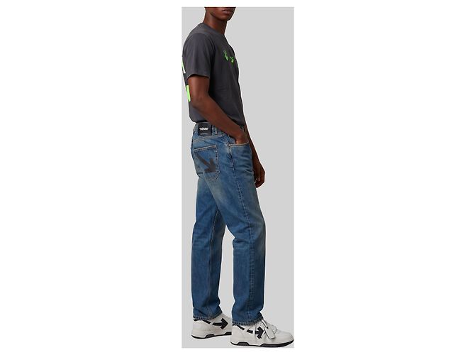 Off White Slim relax Half Harrow jeans Blue - view 2