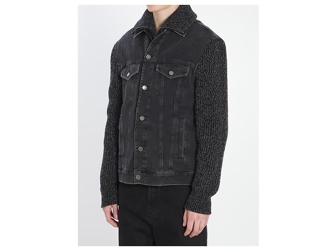 Dolce & Gabbana Chaqueta acolchada de denim de algodón negro - vista 2