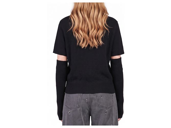 Federica Tosi Strickpullover Schwarz Wolle und Kaschmir - Ansicht 3