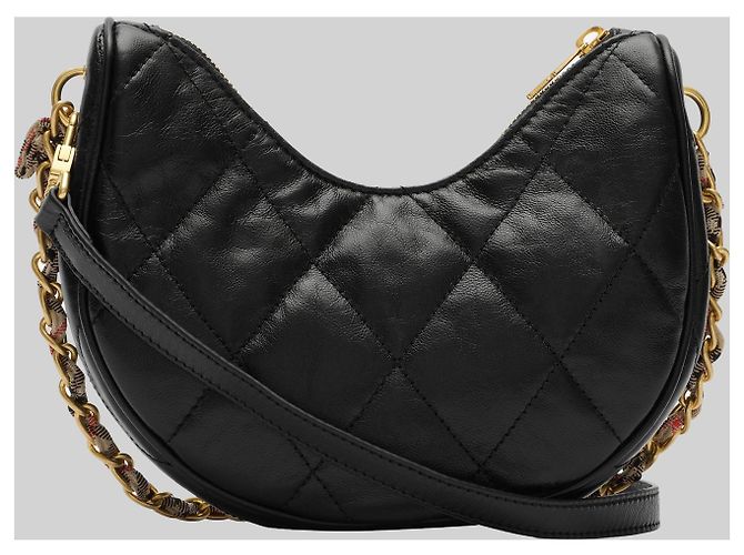 Burberry Gesteppte Lammledertasche mit Kette in Schwarz - Ansicht 3