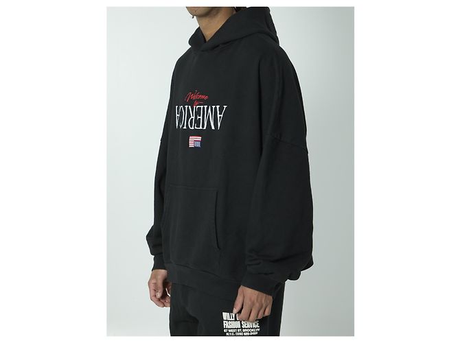 Willy Chavarria Welcome to America Hoodie Schwarz - Ansicht 2