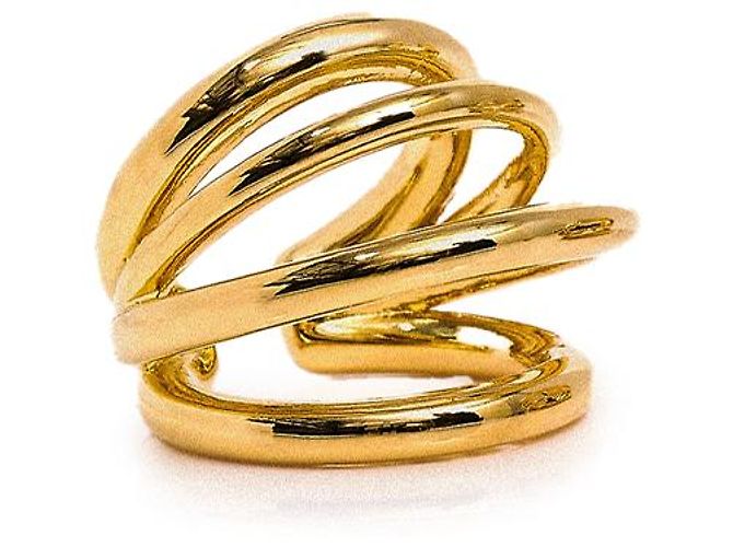 Panconesi Conjunto de brincos Orbit Helix Ear Cuff Dourado - vista 3