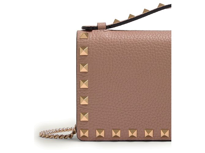 Valentino Garavani Borsa portafoglio Rockstud Poudre pink Rosa - vista 5