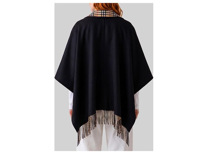Burberry Reversibler Wollenumhang mit Karomuster Schwarz - Ansicht 2