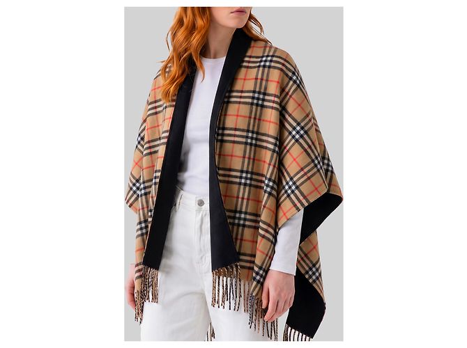 Burberry Reversibler Wollenumhang mit Karomuster Schwarz - Ansicht 3