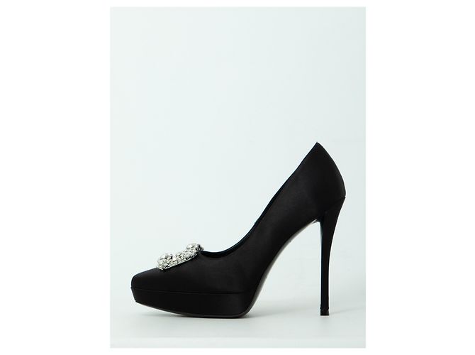 Roger Vivier Décolleté Flower Strass 120 Nero - vista 4