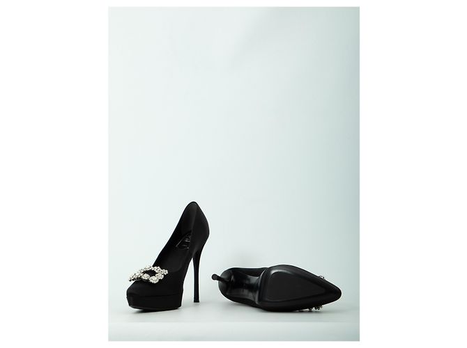 Roger Vivier Décolleté Flower Strass 120 Nero - vista 5