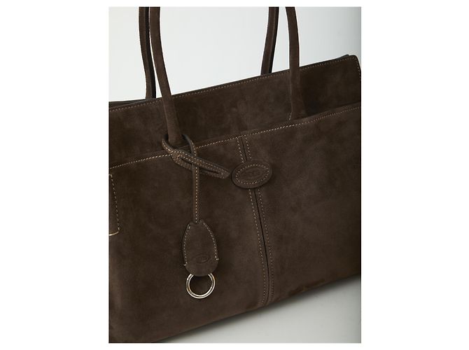Tod's Borsa shopping in pelle scamosciata Marrone - vista 4