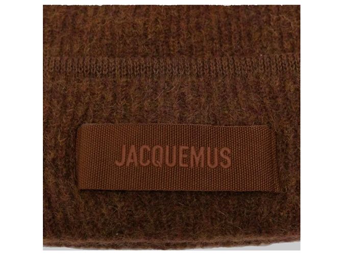 Gorro Jacquemus Gros Grain de punto acanalado marrón Castaño - vista 3