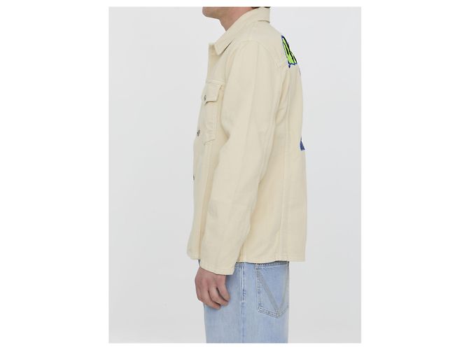 Off White Vars Hammer Baumwoll Denim Hemd beige - Ansicht 3