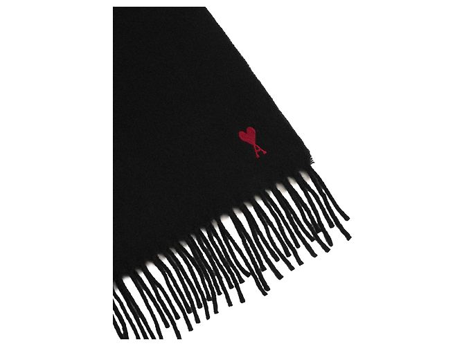Ami Paris Ami de Coeur Schal aus schwarzer Wolle - Ansicht 2