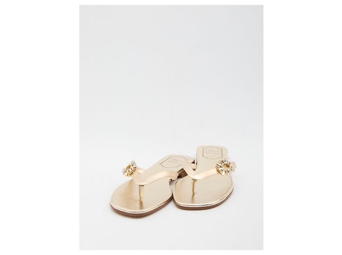 Roger Vivier Slider-Sandalen mit Kristallen Golden - Ansicht 2