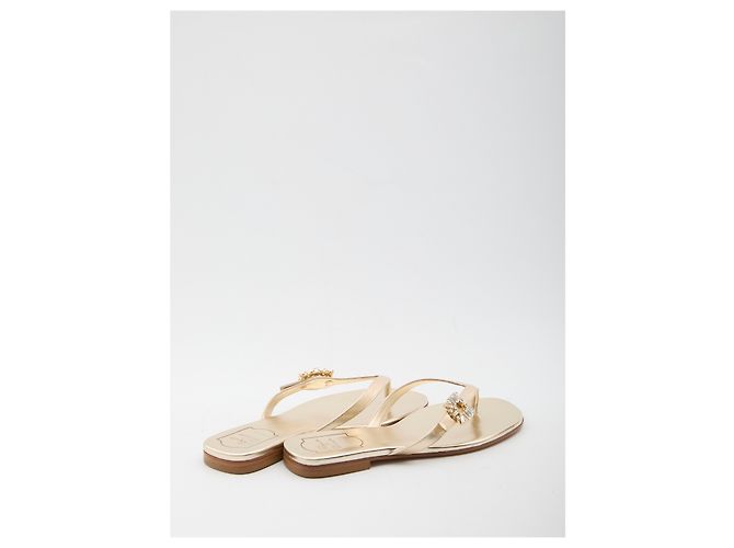 Roger Vivier Slider-Sandalen mit Kristallen Golden - Ansicht 3