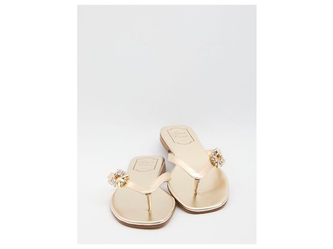 Roger Vivier Slider-Sandalen mit Kristallen Golden - Ansicht 5