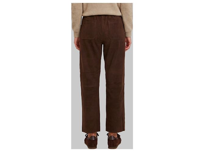 Pariente Pantaloni Sara in camoscio marrone - vista 3