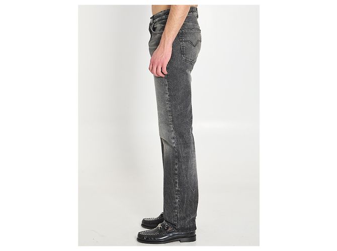 Jeans Versace Grigio in Denim Dettaglio Medusa - vista 3