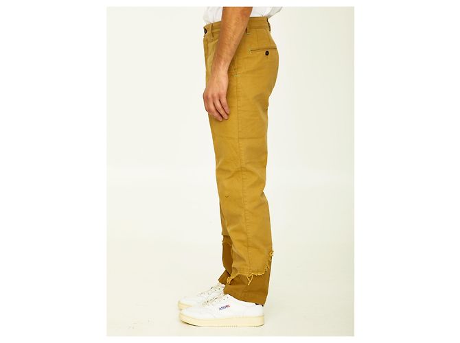 Incotex Camel cotton trousers - view 3
