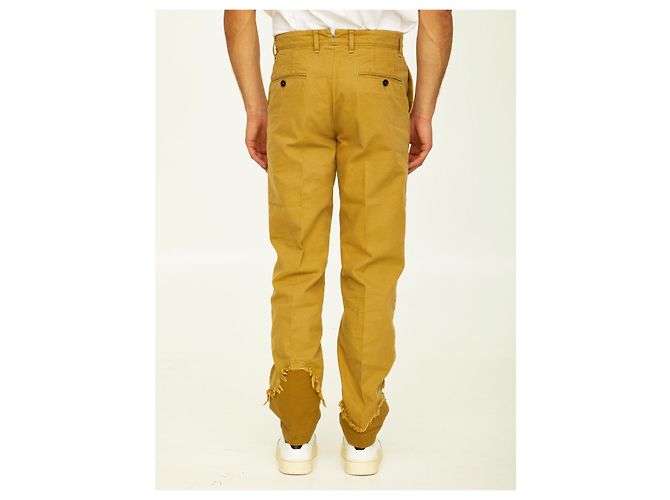 Incotex Camel cotton trousers - view 4