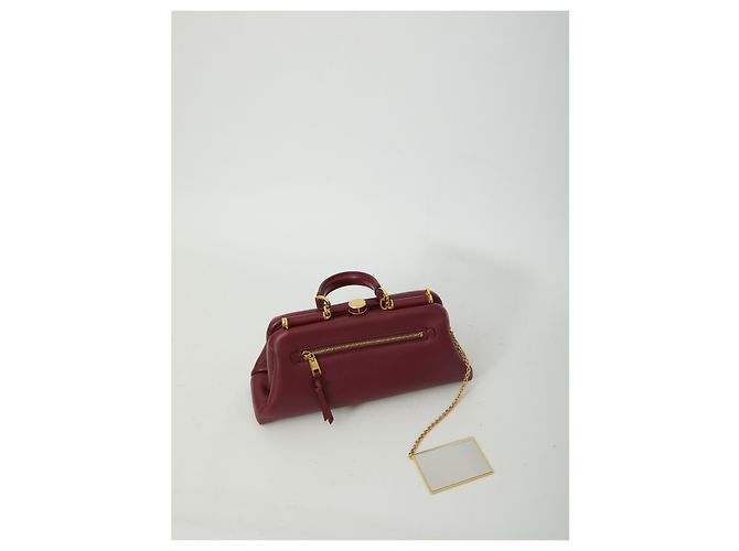 Dolce & Gabbana Bolso de hombro de piel de cordero burdeos - vista 4