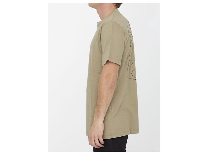 T-shirt Off White Off Stitch Bege de Algodão - vista 3