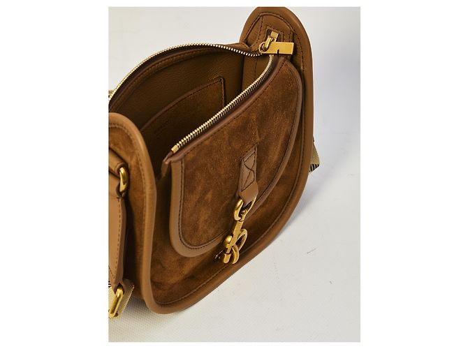 Burberry Sac messager mini B Clip Marron - vue 4