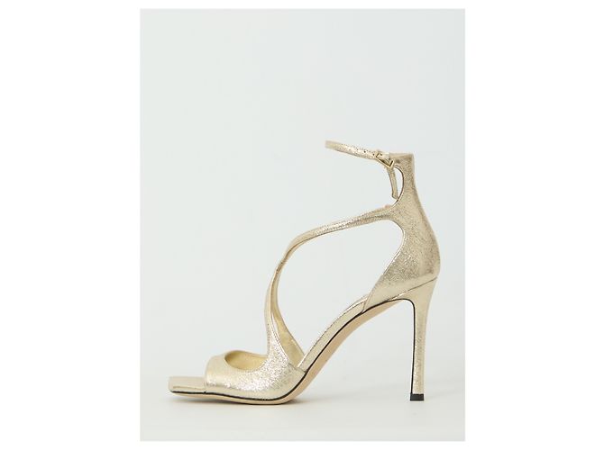 Sandali Jimmy Choo Azia 95 argento glitter - vista 4