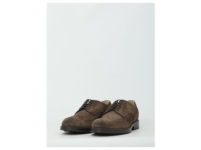 Scarpe stringate in camoscio marrone Tod's - vista 2