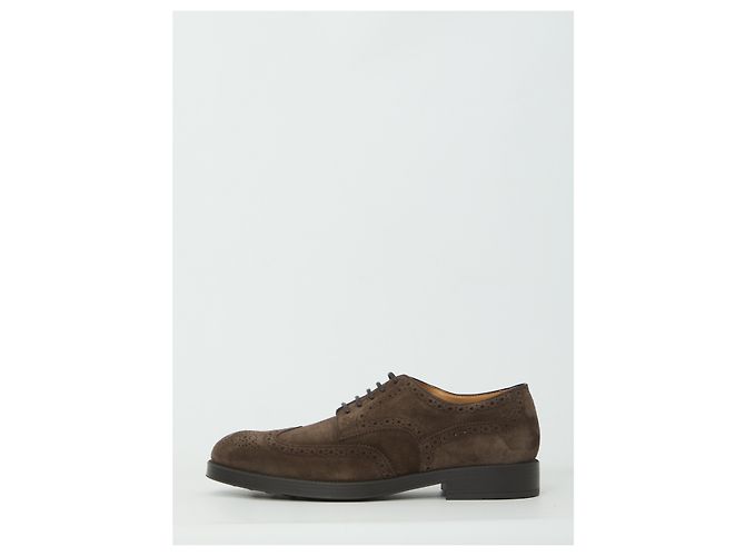 Scarpe stringate in camoscio marrone Tod's - vista 4