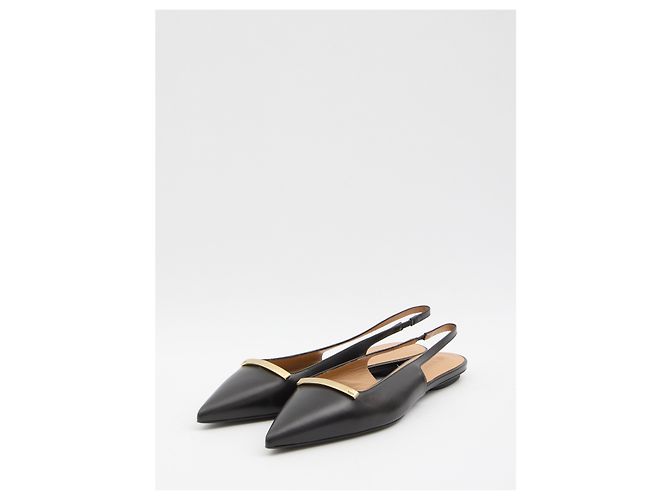 Tod's Ballerine slingback in pelle Nero - vista 2