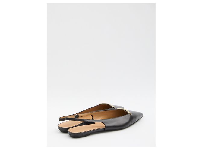 Tod's Ballerine slingback in pelle Nero - vista 3