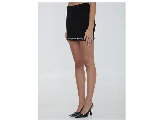 Alexander Wang Jupe courte noire côtelée - vue 2