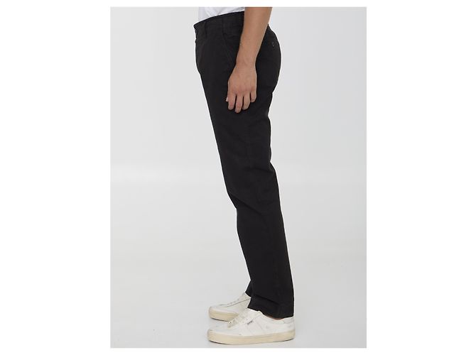 Pantaloni James Perse in tela di cotone rigida nera Nero - vista 3