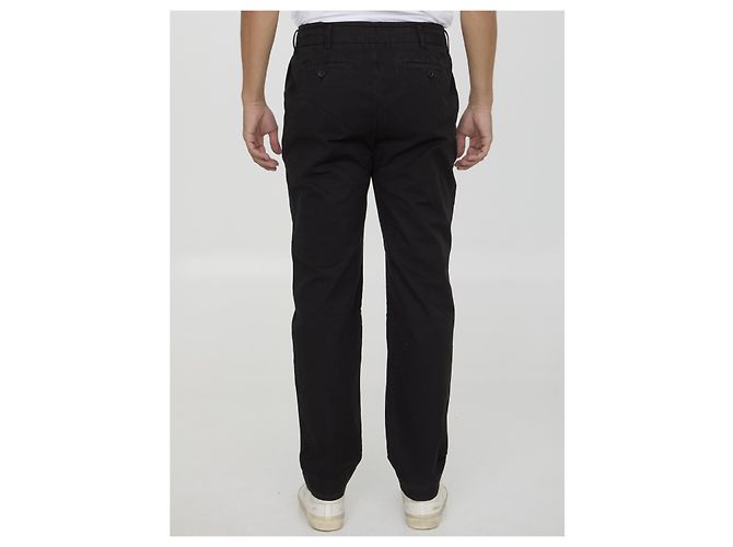 Pantaloni James Perse in tela di cotone rigida nera Nero - vista 4
