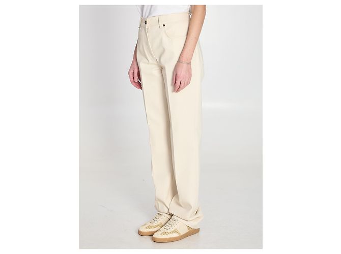 Jeans largas de algodão marfim Valentino Garavani Branco - vista 2