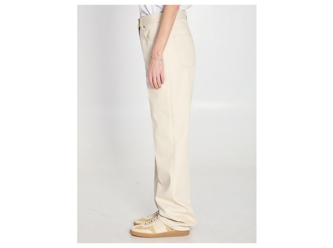 Jeans largas de algodão marfim Valentino Garavani Branco - vista 3