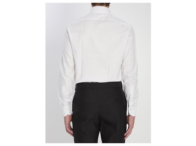 Camicia Borriello Vomero in cotone Oxford bianco - vista 4