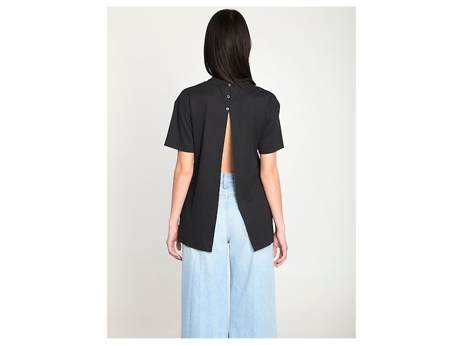 Jacquemus Ventadou Top in Schwarz Papier-Optik - Ansicht 4