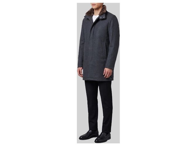 Herno Mantel aus Wolle und Nylon in Anthrazit Grau - Ansicht 3